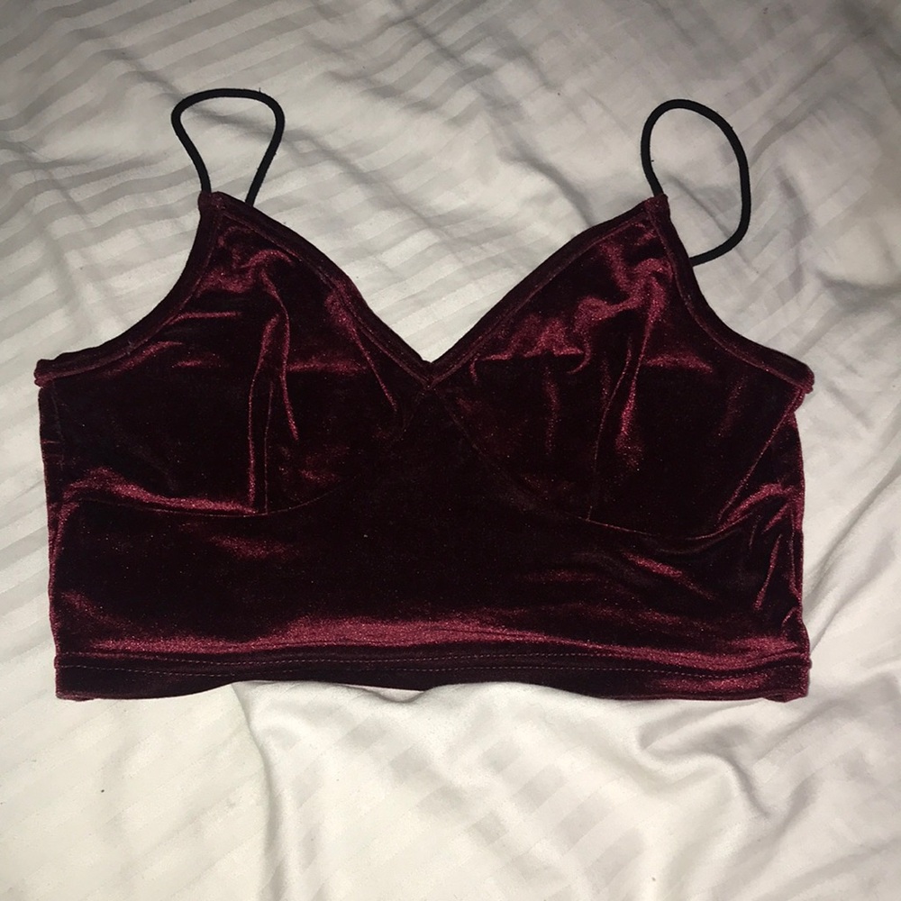 Shein burgundy tank crop top
